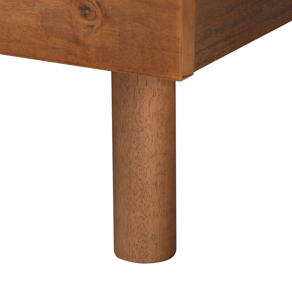 Maisy Walnut Platform Bed Frame, Full
