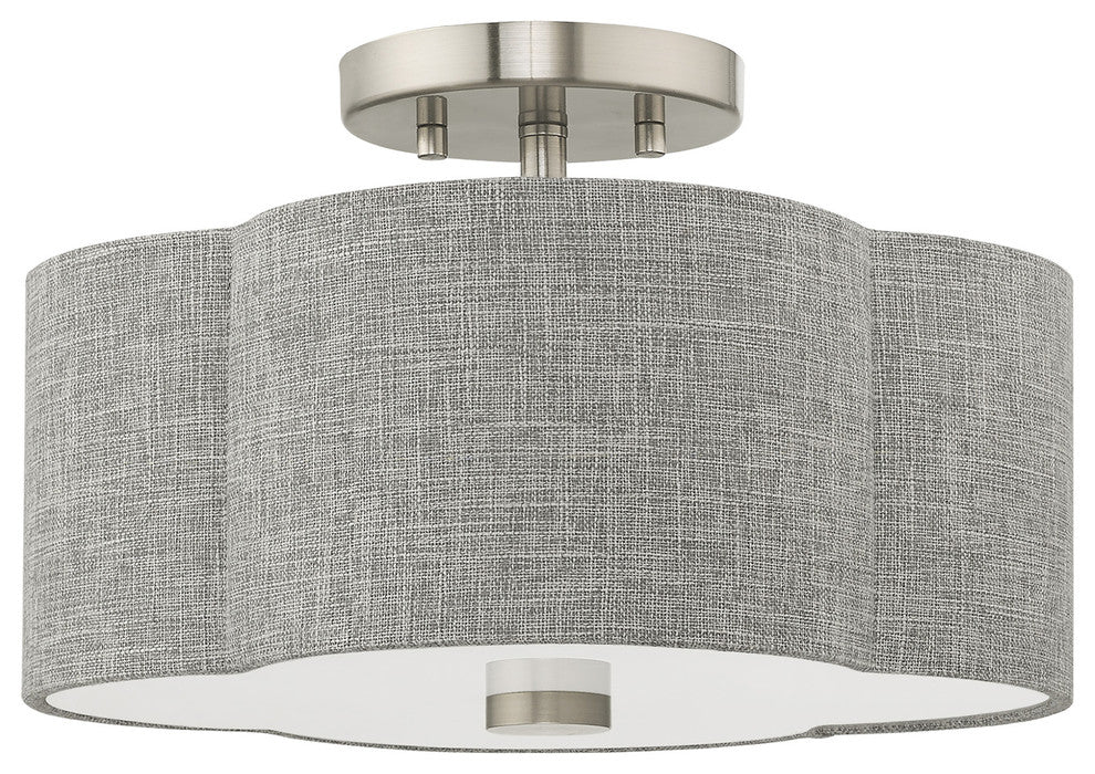 Livex Lighting Brushed Nickel 2-Light Ceiling Mount