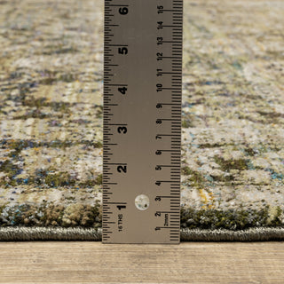 Adeline Distressed Floral Traditions Green and  Multi Area Rug, 2'6"x12'
