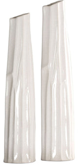 Uttermost Kenley Crackled White Vases S/2