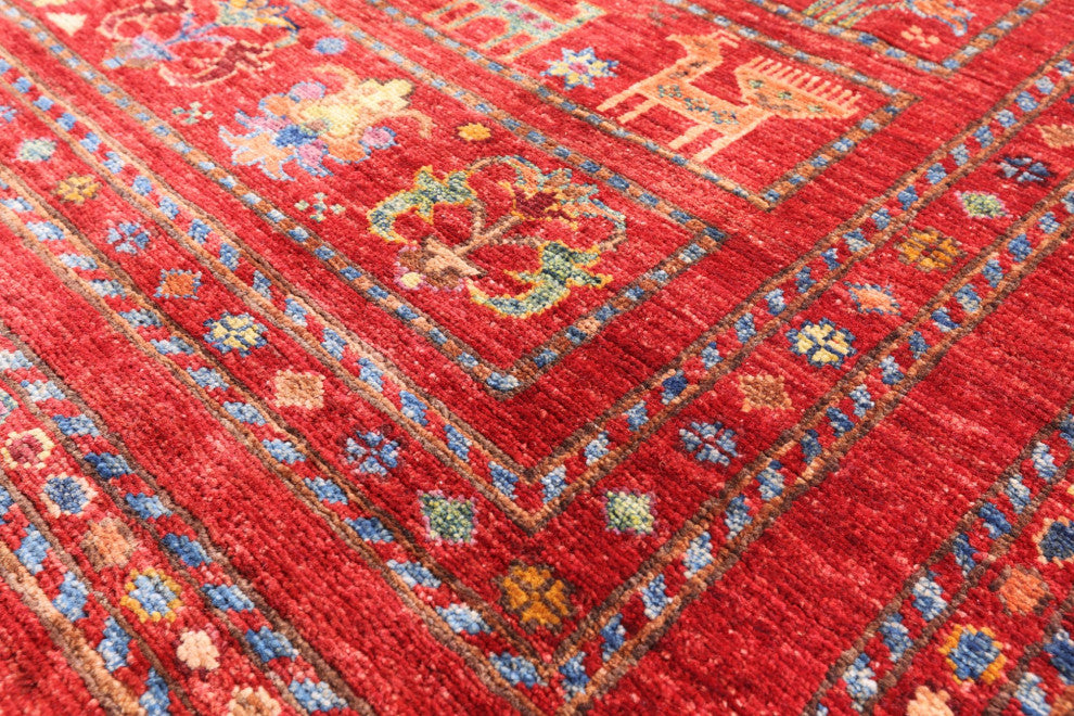 Tribal Persian Gabbeh Hand Knotted Rug 5' 11" X 8' 5" Q5350