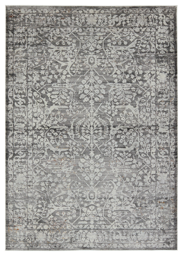 Jaipur Living Elvira Floral Gray/ Cream Area Rug 9'10"X12'