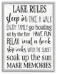 Motivational Lake Rules Sign Text Styles Black White, 24 x 30