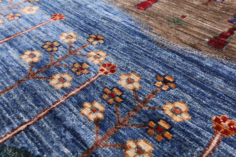4' 11" X 6' 9" Persian Gabbeh Tribal Handmade Rug Q5558