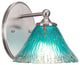 Capri 1-Light Wall Sconce, Brushed Nickel/Teal Crystal