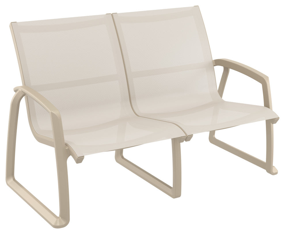Pacific 4 piece Lounge Set With Arms Frame Sling, Taupe