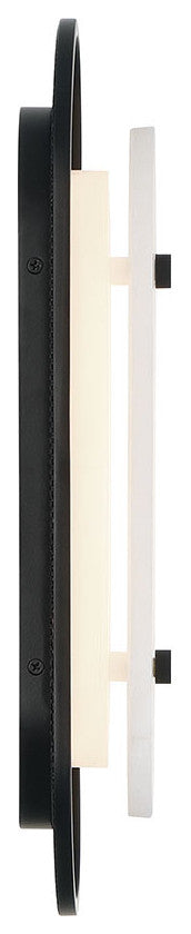 Tramore, Wall Sconce , 16", Matte Black, Alabaster