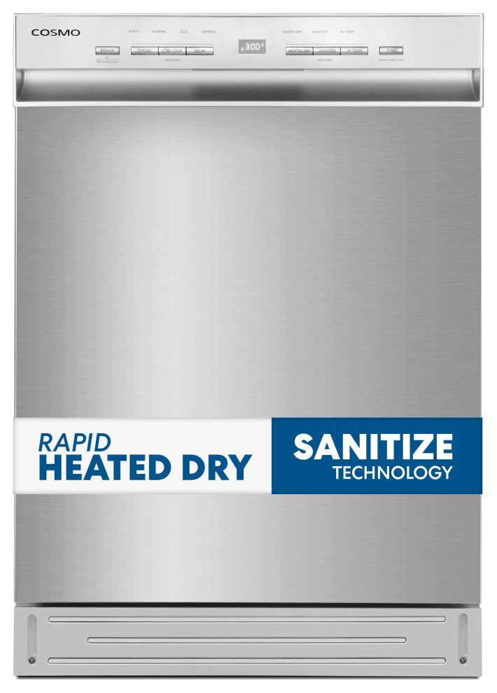 24 in. Front Control Built-In Tall Tub Dishwasher in Stainless Steel