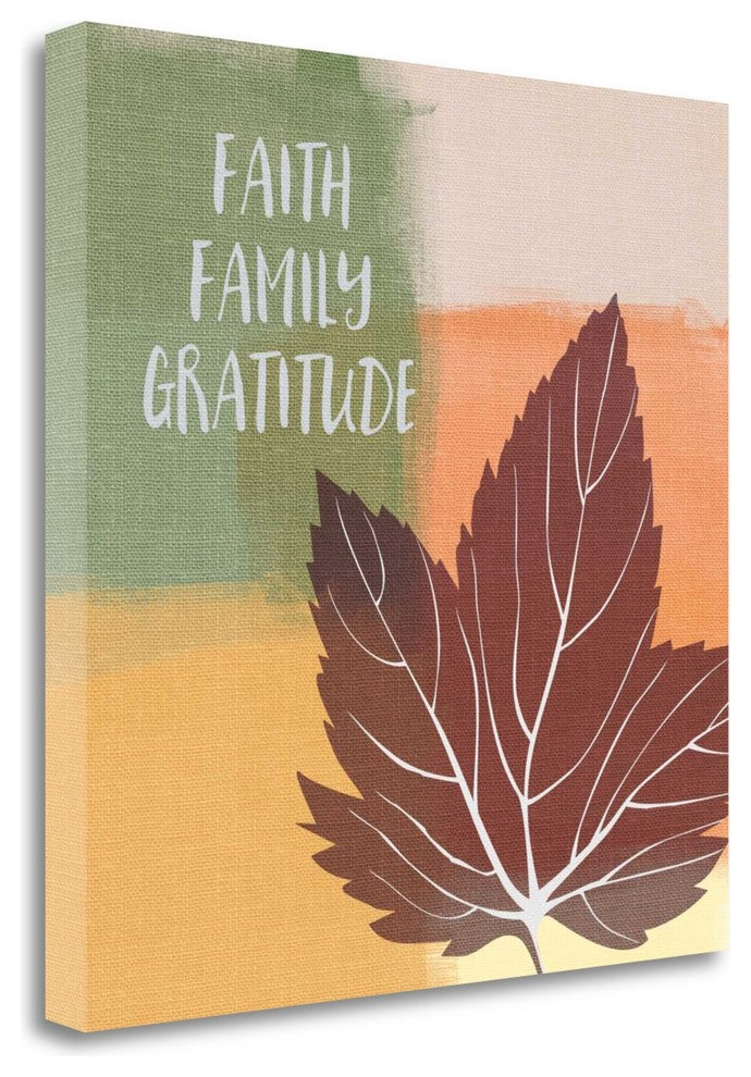 "Faith Family Gratitude" By Linda Woods, Giclee Print on Gallery Wrap Canvas
