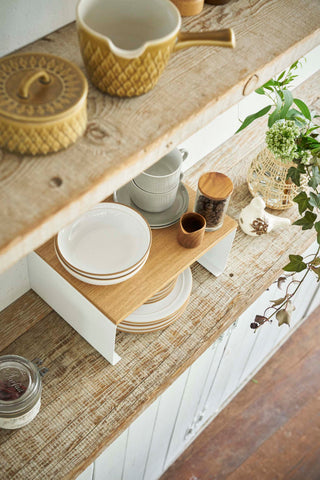 Tosca Wood-Top Stackable Kitchen Rack, White