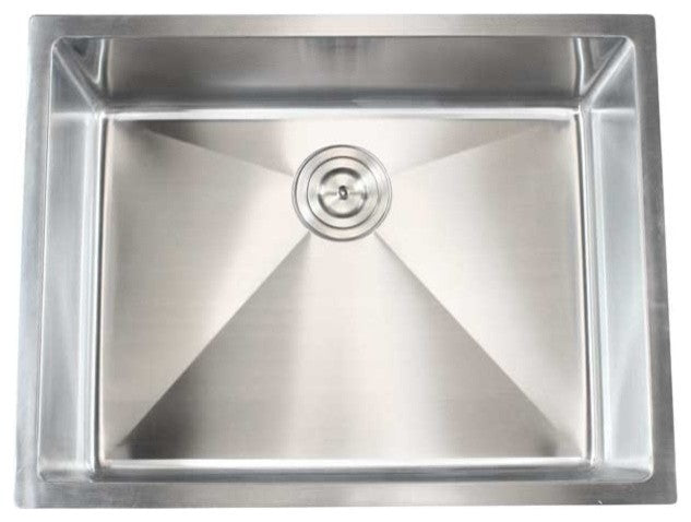 Stainless Steel Undermount Single Bowl Bar Sink, Brushed Finish, 26"