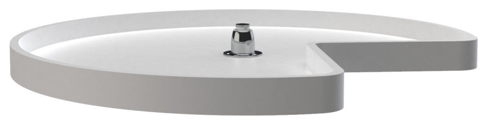 Kidney 1-Shelf Lazy Susan for Corner Base Cabinet, White, 32"W