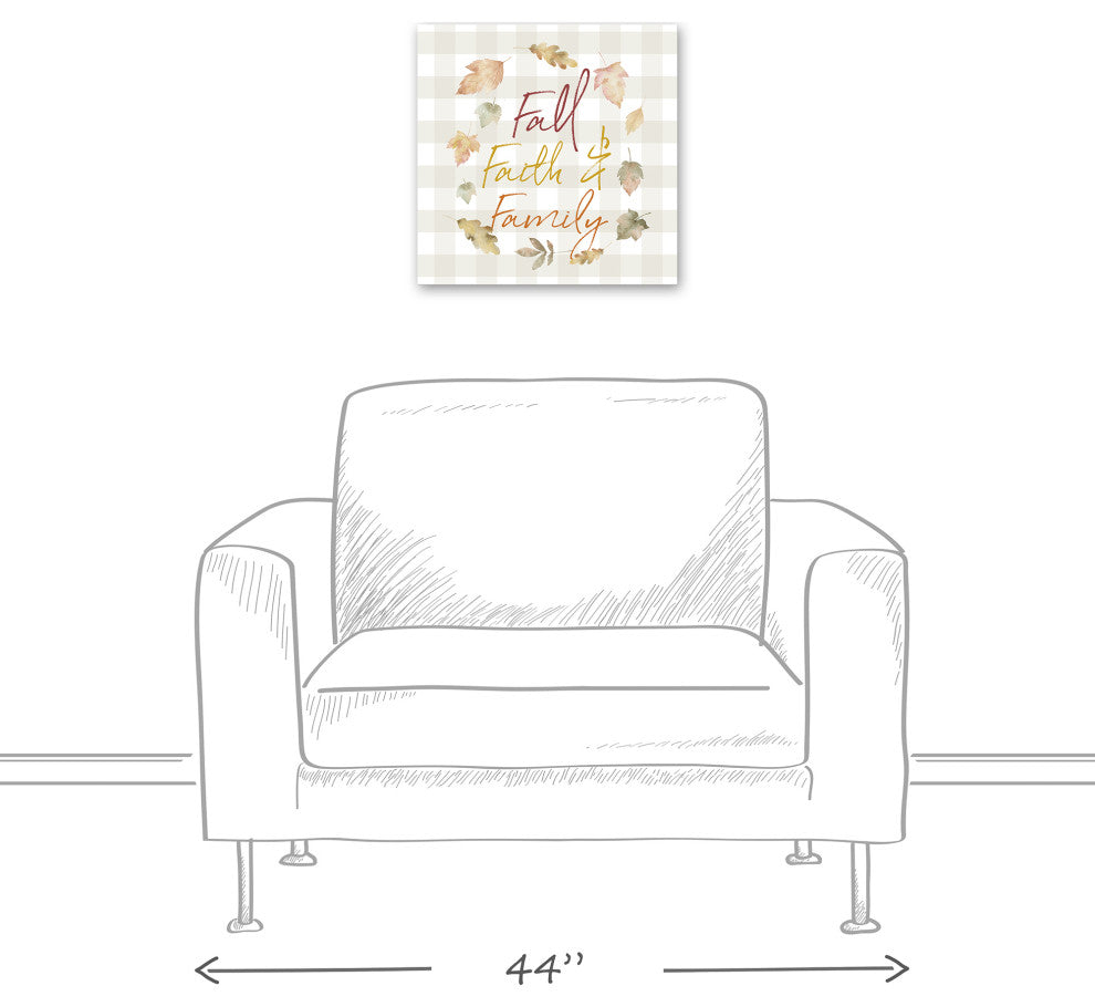 Fall Faith Family 16x16 Canvas Wall Art