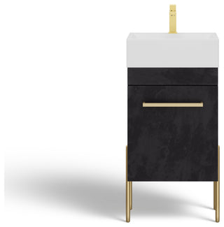 Ravena, Bathroom Vanity, Black, 18", Single Sink, Freestanding