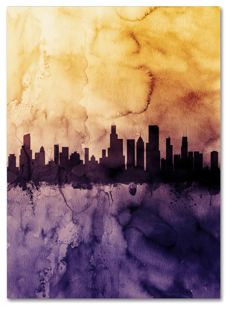 Michael Tompsett ''Chicago Illinois Skyline Tall'' Canvas Art, 18x24