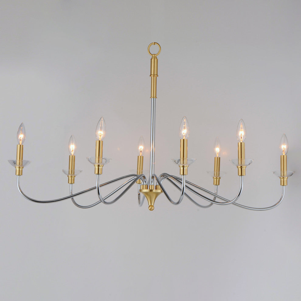 Maxim 25378CL Clarion 8 Light 38"W Taper Candle Chandelier - Polished Chrome /