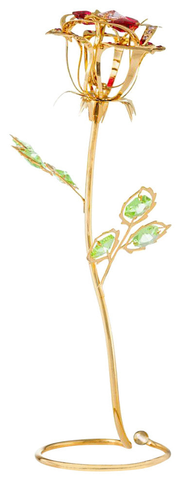 24K Gold Plated Rose Flower Tabletop Ornament