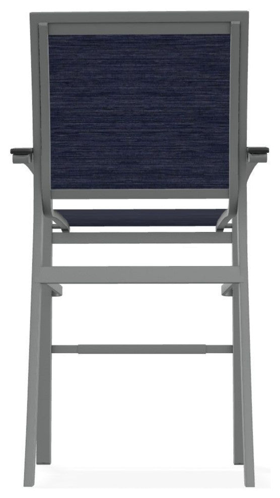 Bazza Sling Bar Height Stackable Outdoor Stool, Collect Indigo/Graphite