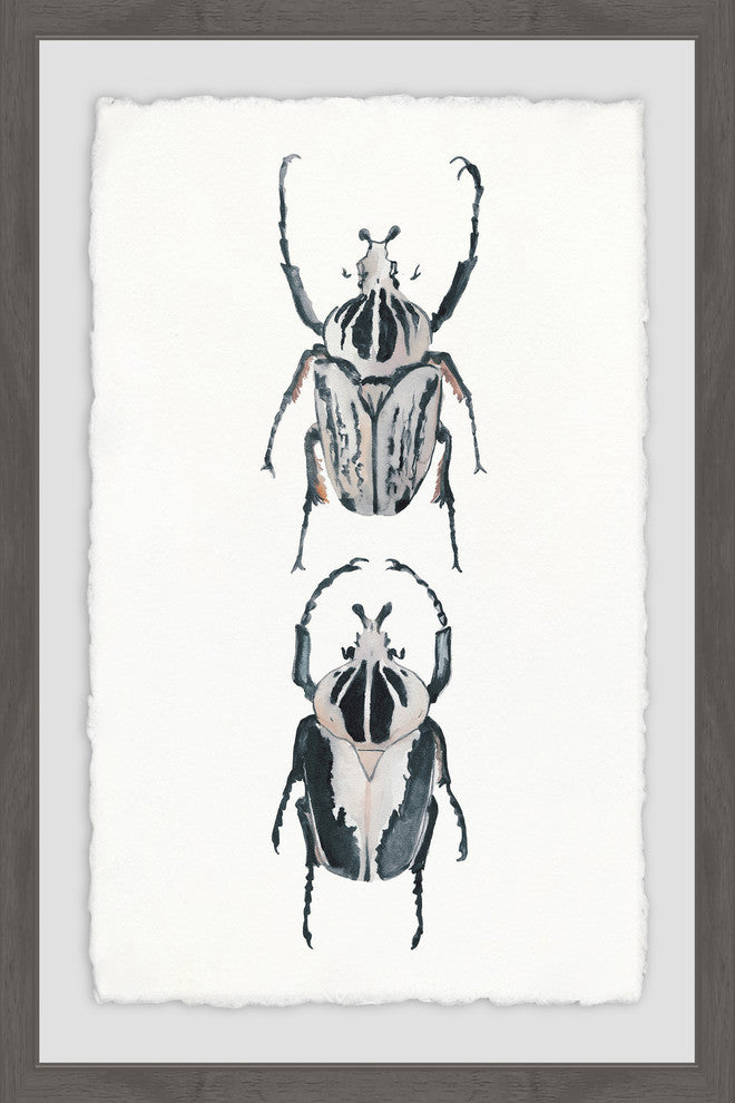 "Beetle Duo" Framed Painting Print, 12"x18"