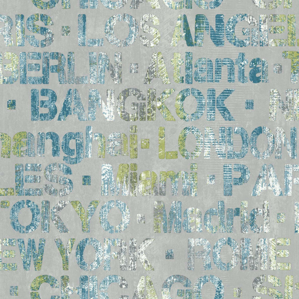 Blue & Green Cities Of The World Peel & Stick Wallpaper