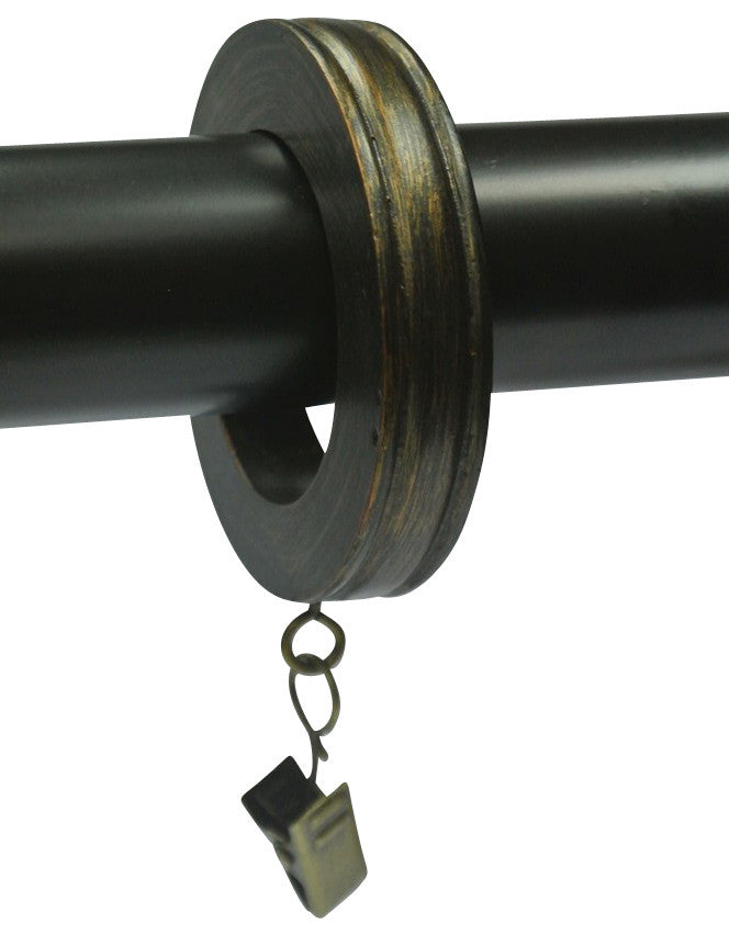 1 3/4" Banded Designer Curtain Rings, Burnt Gold, Set of 14