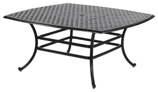 9-Piece Aged Bronze Aluminum Square Dining Set With 8 Sling Chairs