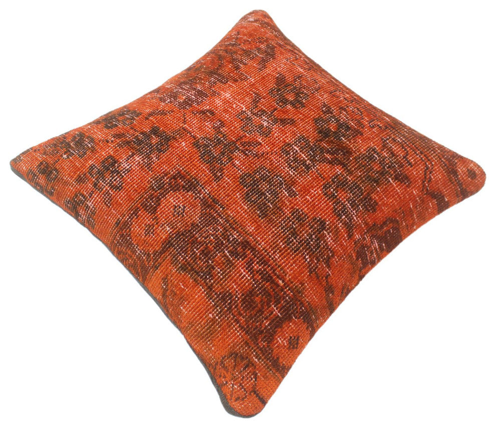 Shabby Chic Caruana Vintage Distressed Handmade Rug Pillow