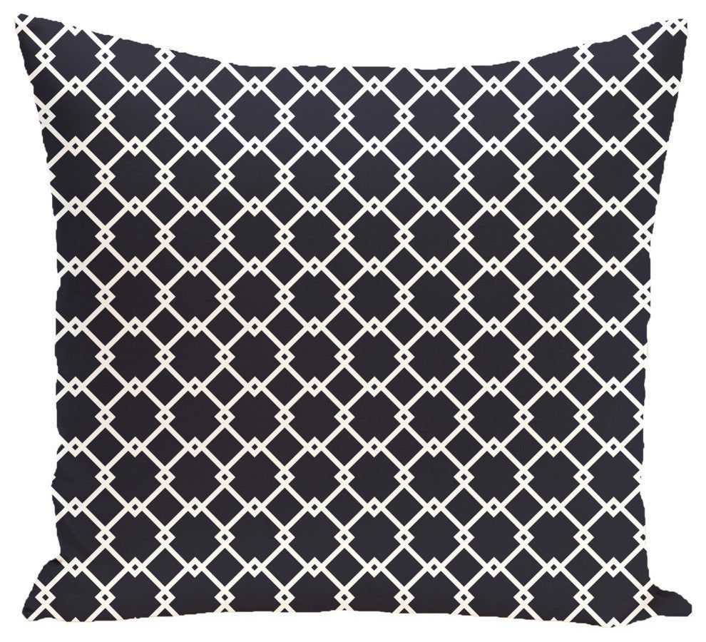 Link Lock Geometric Print Pillow, Bewitching, 16"x16"