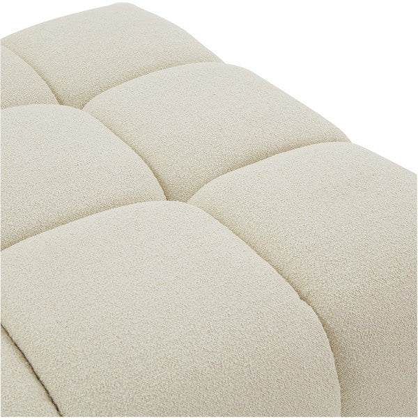 Safavieh Couture Petryna Boucle Tufted Ottoman Creme