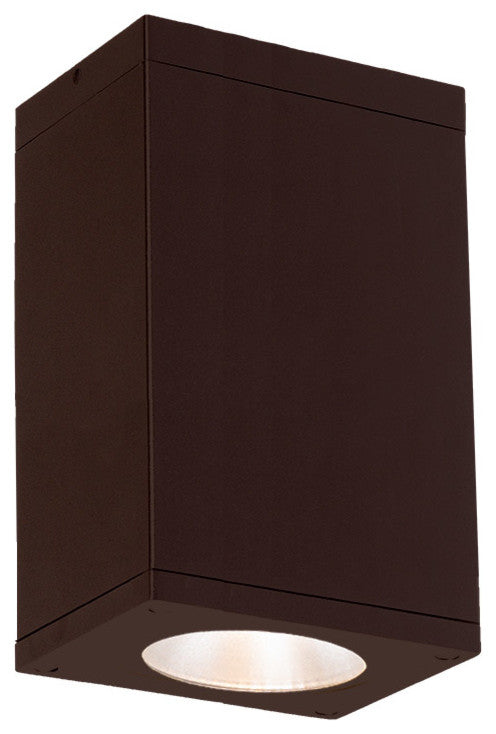 Cube Architectural 6" LED Flush Mount 2700K 90 CRI, Bronze