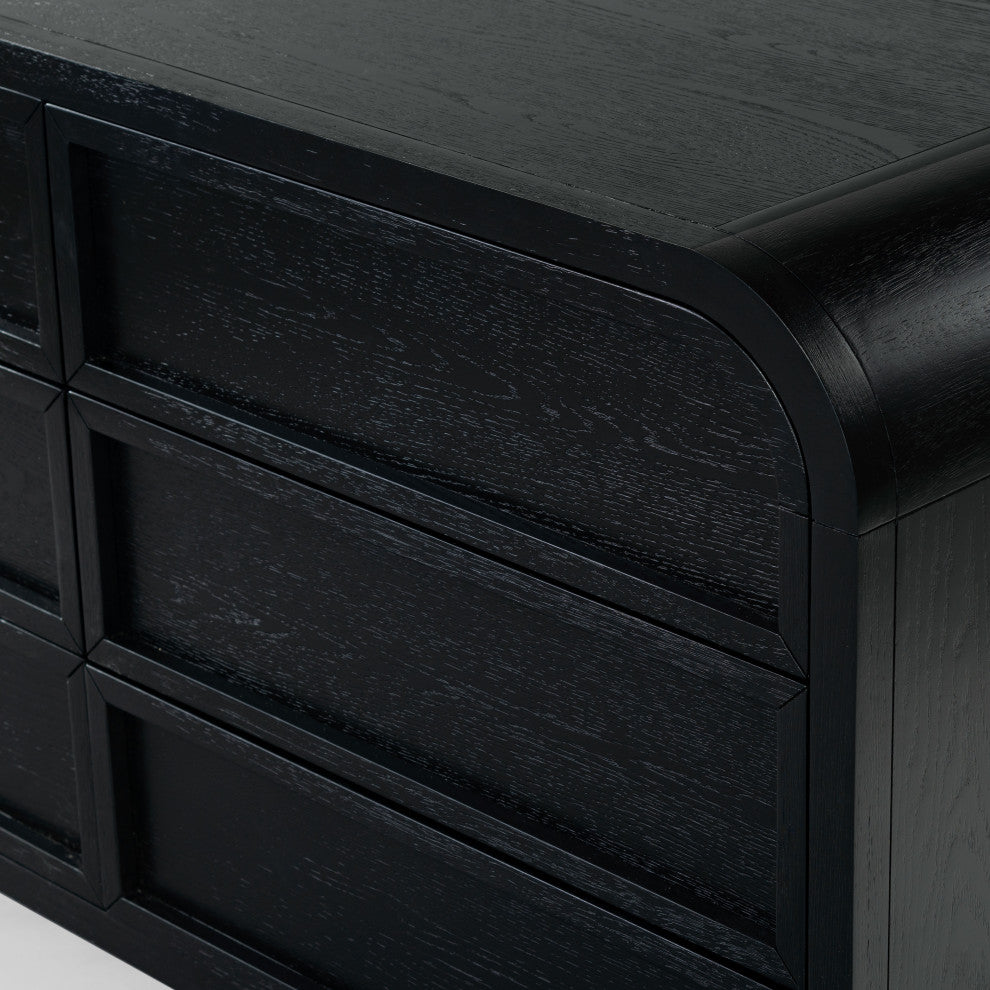 Safavieh Couture Dinah 6 Drawer Wood Dresser, Black