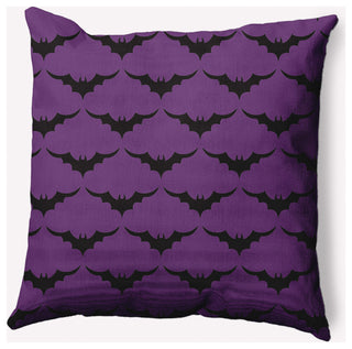 20" x 20" Bat Colony Indoor/Outdoor Polyester Throw Pillow, Amethyst