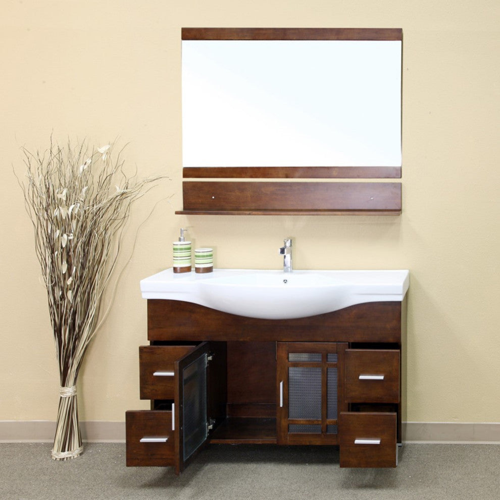 48" Single Sink Vanity, Wood, Walnut