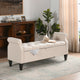 Jacqueline 58" Tufted Storage Bench, Sky Neutral Beige Polyester