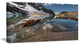 Sapphire Mountain Lake View, Landscape Canvas Art Print, 32"x16"