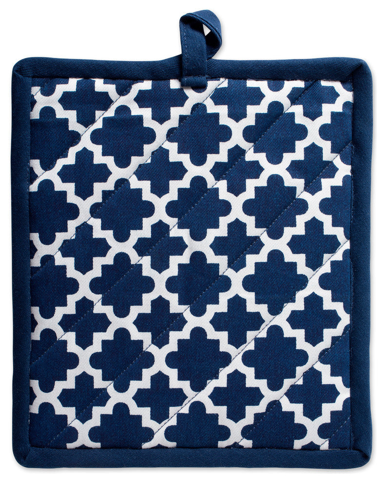 DII Nautical Blue Lattice Pot Holder, Set of 2