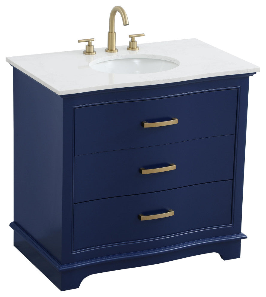 Home Living Knox 36" Single Bathroom Vanity, Blue