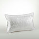 Down Filled Metallic Banded Design Pillow, 12"x20", Silver
