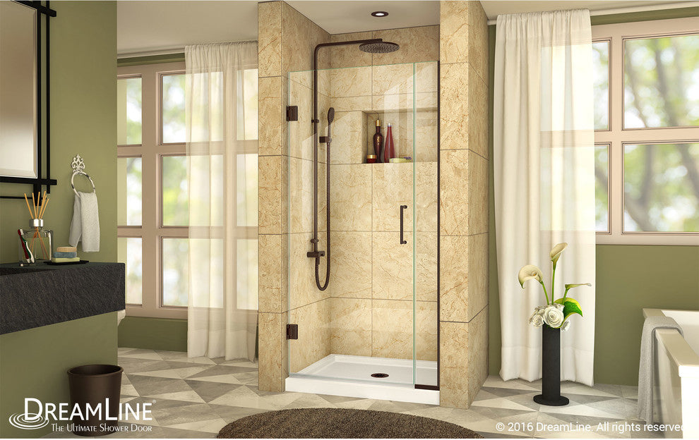 Dreamline Unidoor Min 33" To Max 33-1/2"x72" Hinged Shower Door