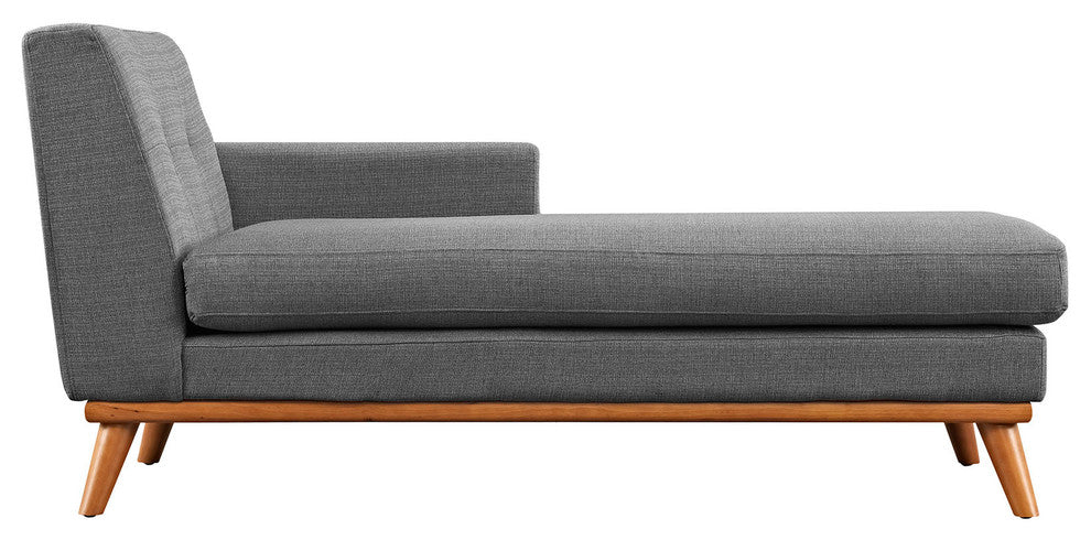 Modern Contemporary Right-Arm Chaise , Gray, Fabric