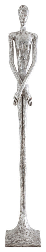 Skinny Male Sculpture, Silver Leaf