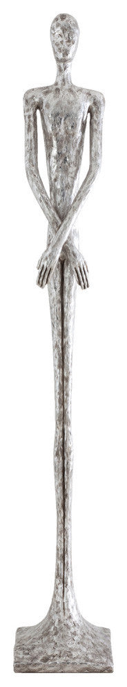 Skinny Male Sculpture, Silver Leaf