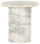 Oranda End Table-Polished White Marble