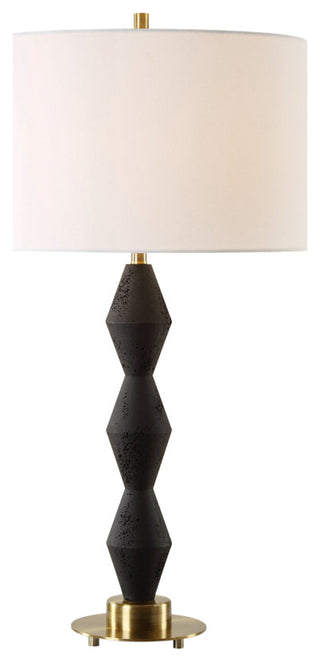 Uttermost Threefold Black Stone Table Lamp