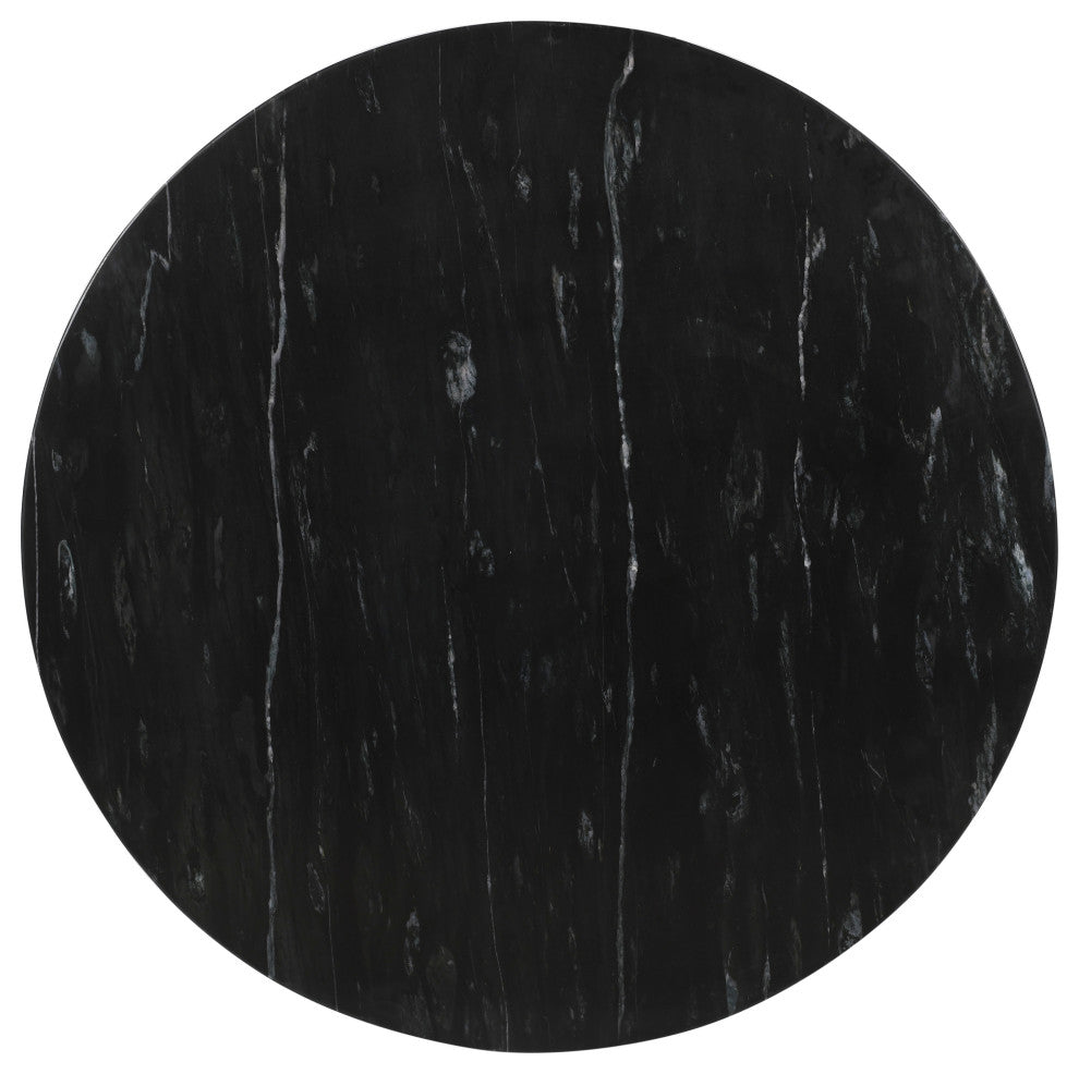 Spherical Coffee Table, Black, Genuine Marble