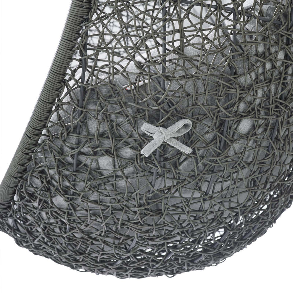 Swing Lounge Chair, Sunbrella, Gray, Modern, Outdoor Patio Balcony Garden