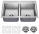 KRAUS Fairlane 33" Drop, / Top Mount 2-Bowl Stainless Steel Kitchen Sink