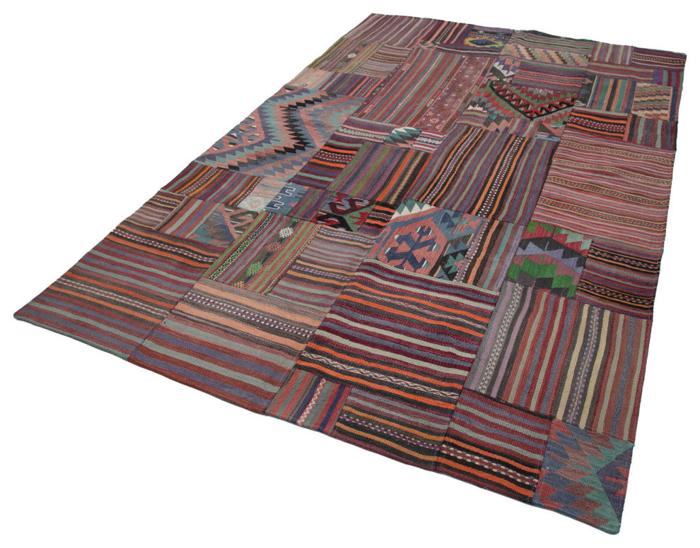 Rug N Carpet - Handmade Turkish 6' 8'' x 9' 11'' Vintage Patchwork Kilim Rug