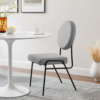 Craft Upholstered Fabric Dining Side Chairs, Set of 2, Black Light Gray
