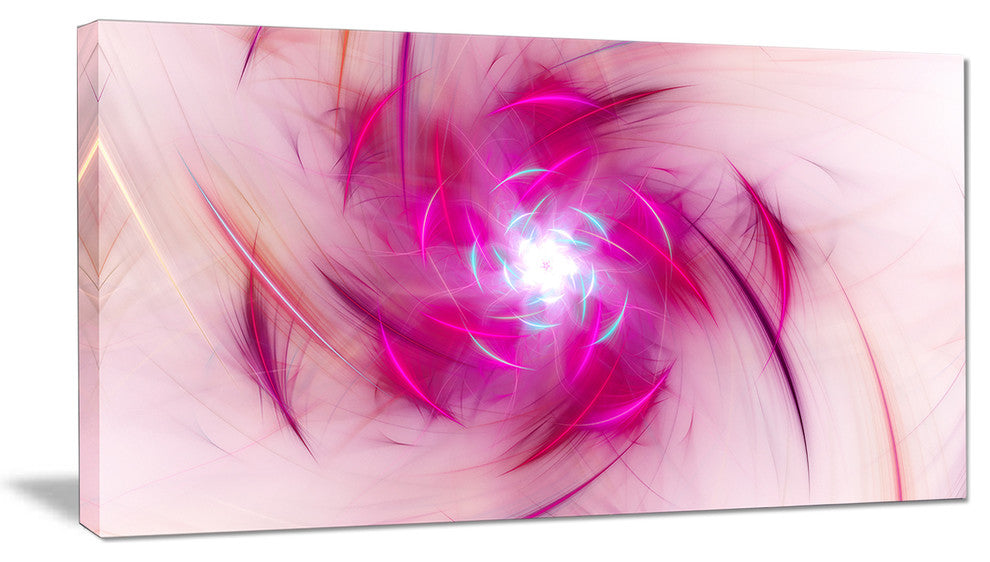 Purple Fractal Nuclear Reaction, Floral Canvas Art Print, 32"x16"
